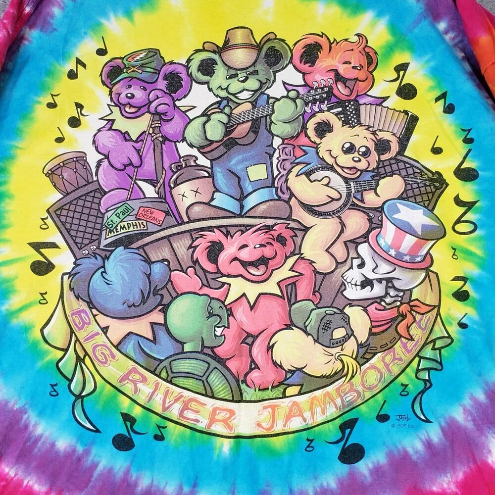 Grateful Dead‎ Dancing Bears Shirt Mens XL Short Sleeve Liquid Blue Jamboree USA - Picture 8 of 12